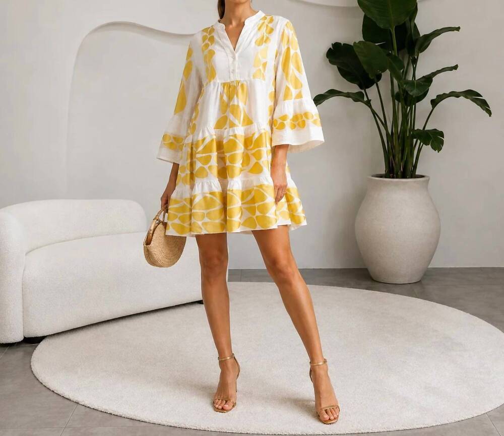 NEW MYSTERY RESORT avelia mini dress in yellow